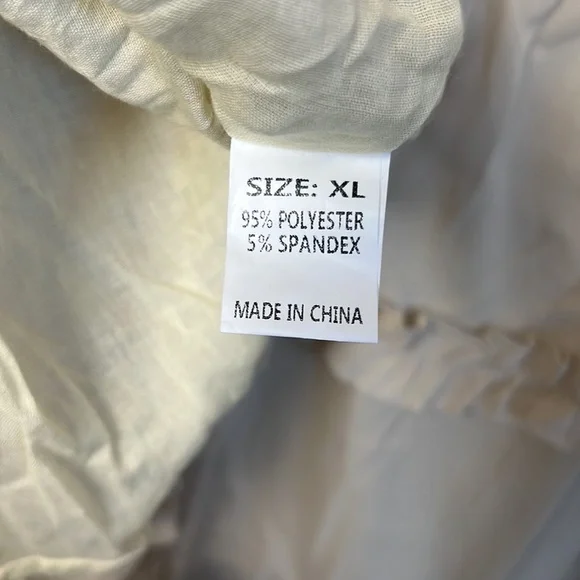 Beige Deep V Neck Ruffle Long Sleeve Floral Print Mini Dress Size XL - Picture 13 of 13